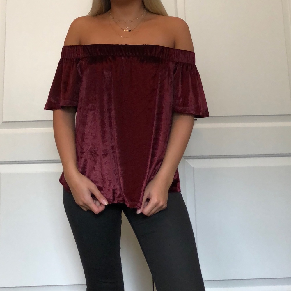 Velvet Off-The-Shoulder Top